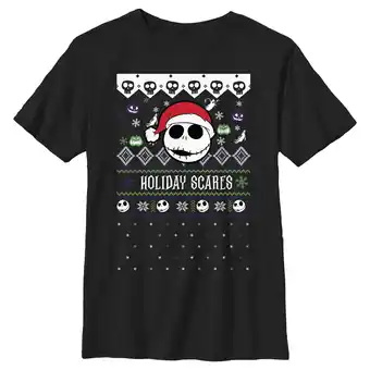 Walmart Boy's The Nightmare Before Christmas Holiday Scares Jack Face Graphic Tee Black Small offer
