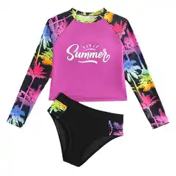 Walmart oqasdz Girls Swimsuits Child Tankini Long Sleeve Hot Spring Vacation Beach Swimsuit Swim Suits offer