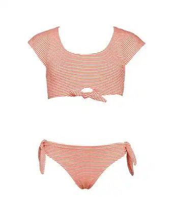 Walmart Hobie girls Sailor Cap Sleeve 2pc Swim Set, 8, Red offer