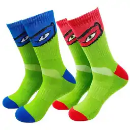 Walmart Teenage Mutant Ninja Turtles 801017 Teenage Mutant Ninja Turtles Kids Athletic Socks - Pack of 2 offer