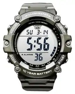 Walmart Casio Men's Illuminator Digital Quartz 100m Green Resin Watch AE1500WHX-3AV offer