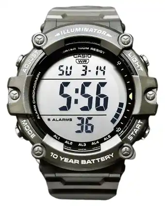 Walmart Casio Men's Illuminator Digital Quartz 100m Green Resin Watch AE1500WHX-3AV offer
