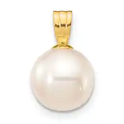 Walmart Finest Gold 14K Yellow Gold 8-9 mm White Round Freshwater Cultured Pearl Pendant offer