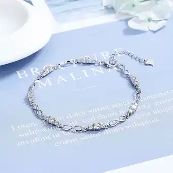 Walmart 18K White Gold Infinity Bracelet with Genuine Crystals offer