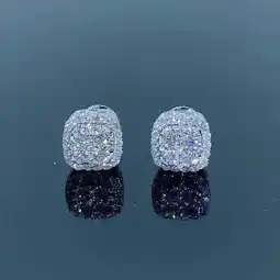 Walmart 2Ct Round Cut VS1 Moissanite Men's Cluster Stud Earrings 14K White Gold Finish offer