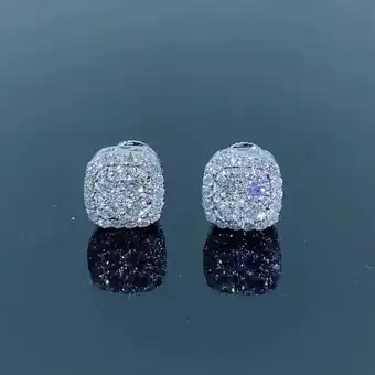 Walmart 2Ct Round Cut VS1 Moissanite Men's Cluster Stud Earrings 14K White Gold Finish offer