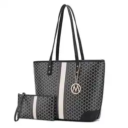 Walmart MKF Collection Arya Vegan Leather Women's Tote Bag & Wristlet 2-Piece Set by Mia K. - Black offer