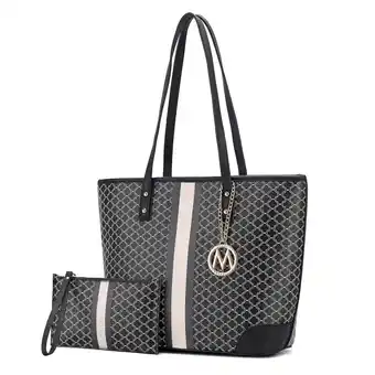 Walmart MKF Collection Arya Vegan Leather Women's Tote Bag & Wristlet 2-Piece Set by Mia K. - Black offer