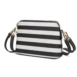 Walmart MKF Collection Kimmy Striped Crossbody Handbag by Mia K. Charcoal offer
