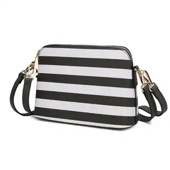 Walmart MKF Collection Kimmy Striped Crossbody Handbag by Mia K. Charcoal offer