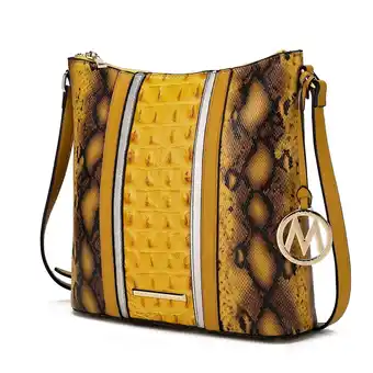 Walmart Meline Faux Crocodile and Snake Embossed Vegan Leather Womens Shoulder bag by Mia K offer