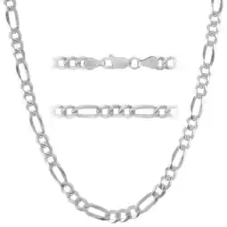 Walmart KISPER 925 Sterling Silver Italian 5mm Figaro Chain Necklace w/ Lobster Clasp offer