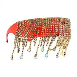 Walmart Fashion Sunglasses Women Crystal Diamond Tassel Sun Glasses Luxury Single Red offer