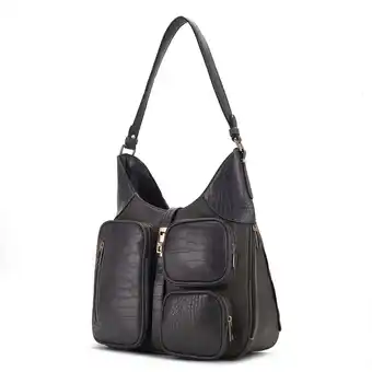 Walmart Daphne Crocodile-embossed Vegan Leather Shoulder by Mia K offer