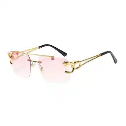 Walmart Rimless Sunglasses Girls Ladies UV400 Protection Rectangle Frameless Glasses pink offer
