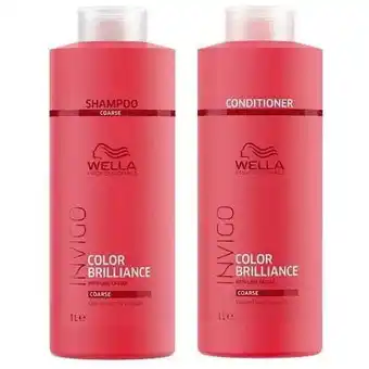 Walmart Wella INVIGO Brilliance Shampoo, Conditioner Liter Duo Coarse Hair 33.8 oz+Pumps offer