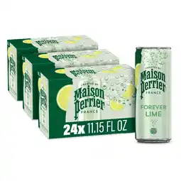 Walmart Maison Perrier Forever Lime Sparkling Water, Recyclable, 11.15 fl oz, 24 Pack Cans offer
