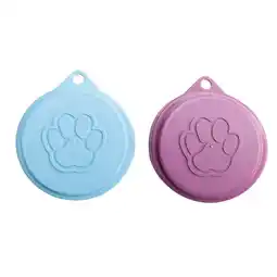 Walmart 2 Pcs Reusable Pet Dog Can Tin Food Covers with Print Fresh Pet Cans Plastic Lid Caps - Random Color offer