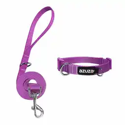Walmart azuza Dog Collar and Leash Set Nylon Collar Leash for Small Medium and Large Dogs offer