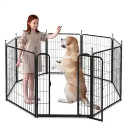 Walmart Ktaxon Dog Playpen 8-Panel Metal Pet Fence, 32 Outdoor Portable Pen for RV Camping Yard, Black offer