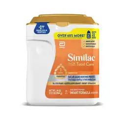 Walmart Similac 360 Total Care Sensitive Baby Formula Powder, 34-oz Value Tub offer