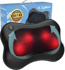Walmart Zyllion Shiatsu Back & Neck Massager 3D Kneading Massage Pillow with Heat for Muscle Pain, Black offer