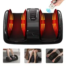 Walmart New Shiatsu Foot Massager Machine with Heat Deep Kneading Air Compression Black offer