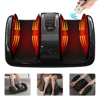 Walmart New Shiatsu Foot Massager Machine with Heat Deep Kneading Air Compression Black offer