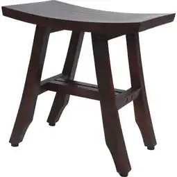 Walmart Compact Curvilinear Teak Shower Outdoor Bench, Dark Brown - 18 x 12 x 18 in offer