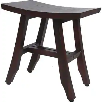 Walmart Compact Curvilinear Teak Shower Outdoor Bench, Dark Brown - 18 x 12 x 18 in offer