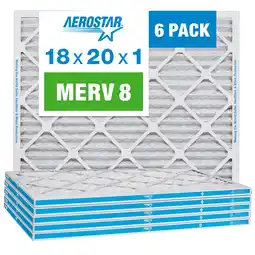 Walmart Aerostar 18x20x1 MERV 8 Pleated Air Filter, AC Furnace Air Filter, 6 Pack offer
