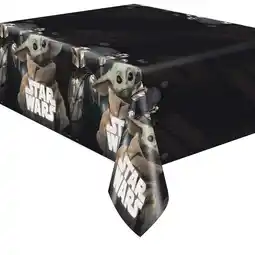 Walmart Star Wars The Mandalorian The Child Baby Yoda Birthday Plastic Party Tablecloth, 84in x 54in offer