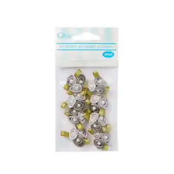 Walmart Offray Ribbon Accessories 1 Grey Tri-Color Ribbon Rose Cluster, 8-Pack Polyester Bows offer