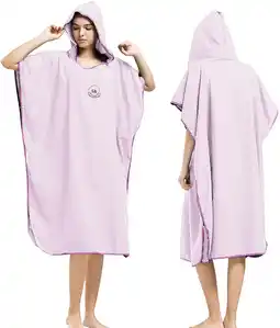 Walmart TOPCHANCES Microfiber Surf Beach Wetsuit Changing Towel Bath Robe Poncho with Hood-One Size Fits All offer