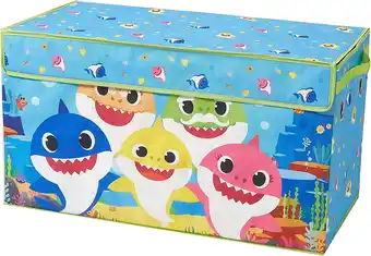 Walmart Pinkfong Baby Shark Blue Soft Polyester Canvas Collapsible Toy Storage Trunk for Kids offer