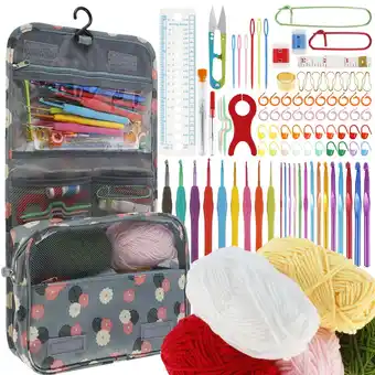 Walmart Bxmavoj Crochet Essentials Kit with 14 Aluminium Hooks & 5 Wool, 107 Pieces offer
