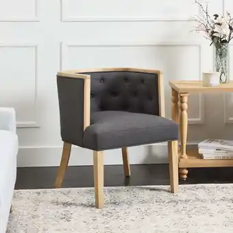 Walmart My Texas House Raveena Upholstered Accent Chair, Charcoal offer