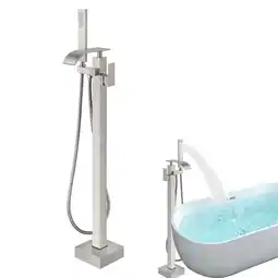 Walmart Kagrote Elegant Floor-Mounted Tub Filler, Electroplated Chrome Tub Faucet with Handhel Shower Head offer