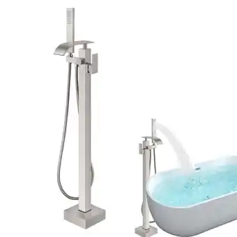 Walmart Kagrote Elegant Floor-Mounted Tub Filler, Electroplated Chrome Tub Faucet with Handhel Shower Head offer