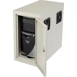 Walmart Global Industrial 249309JBG Computer CPU Side Cabinet with Front & Rear Doors 2 Exhaust Fans, Beige offer