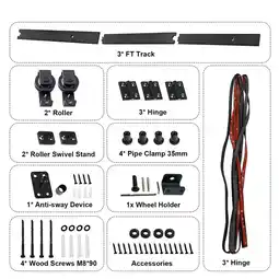 Walmart Tohu Carbon Steel Door Track Kit 9-Size for 24-72 2/4-Door Choosing Sliding Barn Door Hardware Kit offer