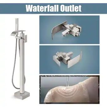 Walmart Hemousy Floor Mount Tub Faucet with 59in Stainless Steel Hose, 6GPM Flows Rate, Single-Handle Design offer
