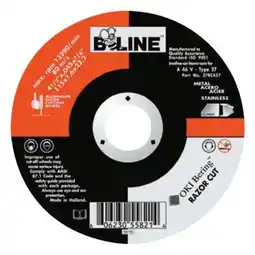 Walmart Depressed Center Cutting Wheel, 4-1/2 in dia, 0.045 in Thick, 7/8 in Arbor, 60 Grit, Aluminum Oxide offer