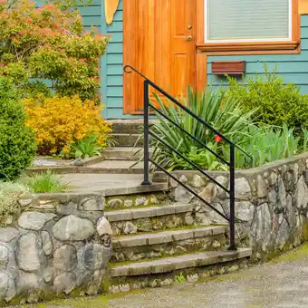 Walmart iTopRoad Outdoor 1-4 Step Wrought Iron Picket Handrail Curly Design offer