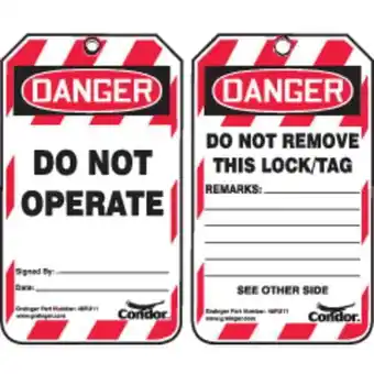 Walmart Condor Lockout Tag,Danger Do Not Operate,PK25 48RU11 offer