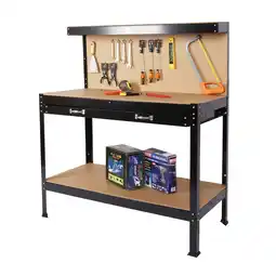 Walmart Steel Workbench Tool Storage Work Bench Workshop Tools Table W/Drawer and Peg Board 63 offer