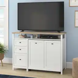 Walmart Sauder Cottage Road Credenza With Desk, For TV's up to 55, White Finish offer