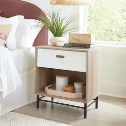 Walmart Sauder Anda Norr Single-Drawer Nightstand, Sky Oak Finish offer