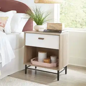 Walmart Sauder Anda Norr Single-Drawer Nightstand, Sky Oak Finish offer