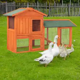 Walmart Zimtown 61 L Wooden Chicken Coop Hen House Rabbit Hutch Poultry Cagem, Brown offer